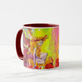 夜明けの低い妖精ファンタジー水色 マグカップ (正面左)