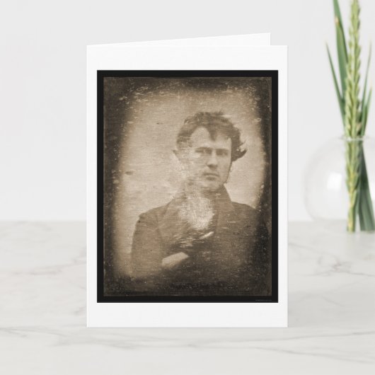 夜明けの写真の銀板写真1839年 カード (正面)