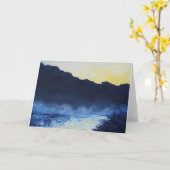 夜明けの反射の挨拶状 カード (黄色い花)