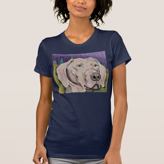 夜明けの女性の小柄いティー海軍の最初の幽霊 Tシャツ (正面)