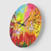 夜明けの妖精たち ラージ壁時計 (傾斜)