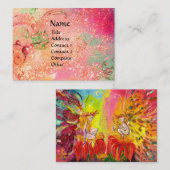 夜明けの妖精/ピンクの魔法の輝き金ゴールドティール(緑がかった色) 名刺 (正面/裏面)