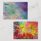 夜明けの妖精/青い魔法の輝き金ゴールドティール（緑がかった色） 名刺 (正面/裏面)