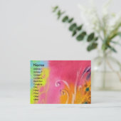 夜明けの妖精/魔法の輝き明るい赤紫色金ゴールド 名刺 (スタンド正面)