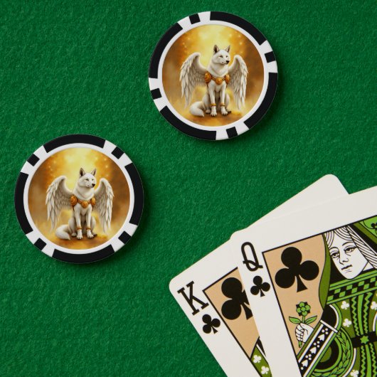 夜明けの守護者 - 白き翼の狼 ポーカーチップ (ポーカーテーブル (ダブル))