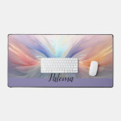 夜明けの抱擁：ラディアントパステルフェザー デスクマット (キーボード&マウス)