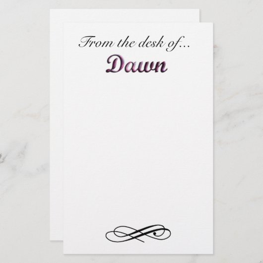 夜明けの文房具の机から 便箋 (正面/裏面)