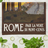 夜明けの標準のLaのVoie旅行ポスター1920年のローマ キッチンタオル (折り畳み)