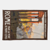 夜明けの標準のLaのVoie旅行ポスター1920年のローマ キッチンタオル (横)