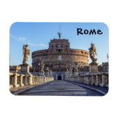 夜明けの空のポンテサンタンジェロ – ローマ,イタリア マグネット (横)