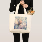 夜明けの芍薬 ラージトートバッグ (正面(商品))