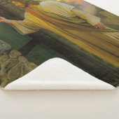 夜明けの訪問イエスが扉をノック素朴する シェルパブランケット (3/4)