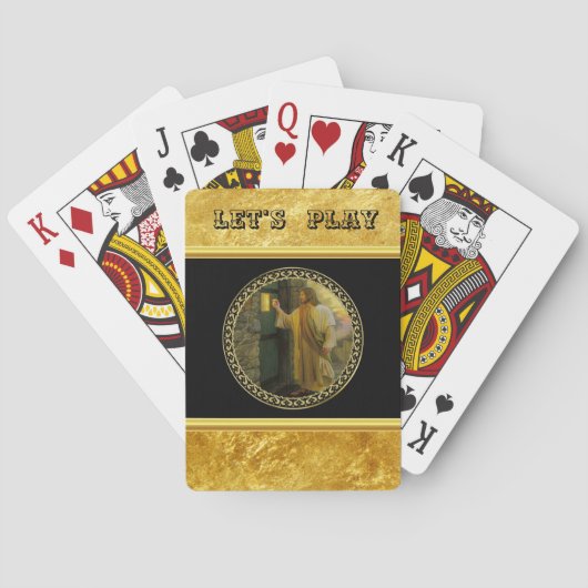 夜明けの訪問イエスが扉をノック素朴する トランプ (裏面)