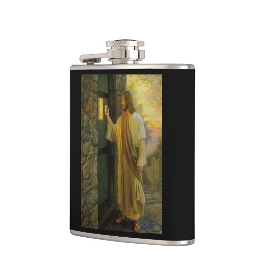夜明けの訪問イエスが扉をノック素朴する フラスク (左)