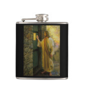 夜明けの訪問イエスが扉をノック素朴する フラスク (正面)