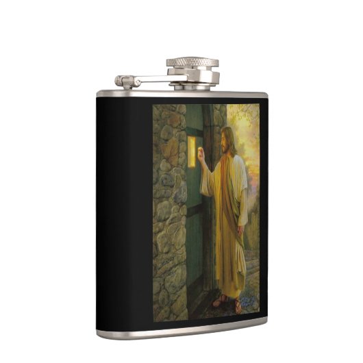 夜明けの訪問イエスが扉をノック素朴する フラスク (右)