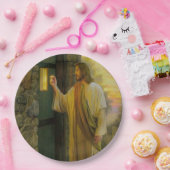 夜明けの訪問イエスが扉をノック素朴する ペーパープレート (パーティー)