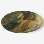 夜明けの訪問イエスが扉をノック素朴する ペーパープレート (アングル)