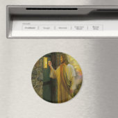 夜明けの訪問イエスが扉をノック素朴する マグネット (インサイチュ (食洗機))