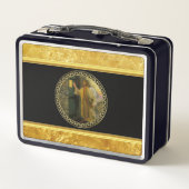 夜明けの訪問イエスが扉をノック素朴する メタルランチボックス (裏面)