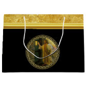 夜明けの訪問イエスが扉をノック素朴する ラージペーパーバッグ (正面)