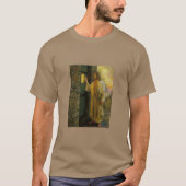 夜明けの訪問イエスが扉をノック素朴する Tシャツ (正面)