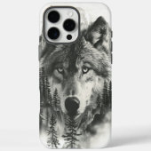 夜明けの霧の深い山に狼が現れる Case-Mate iPhoneケース (裏面)