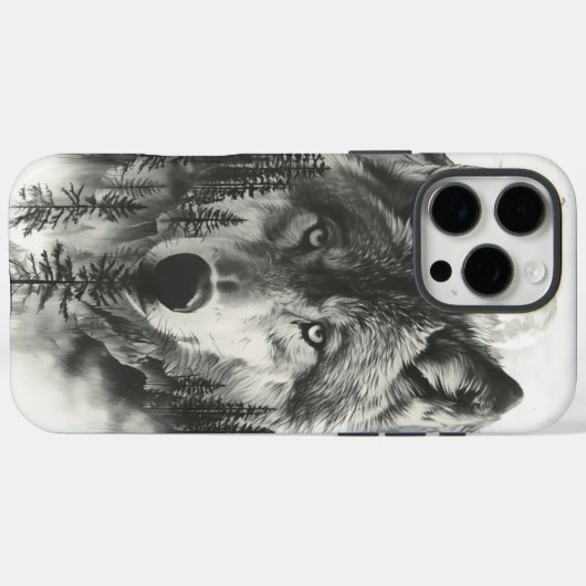 夜明けの霧の深い山に狼が現れる Case-Mate iPhoneケース (裏面 (横))