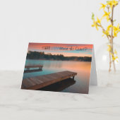 夜明けの静かな湖 カード (黄色い花)