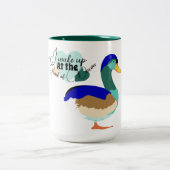 夜明けの音:美しいマラードアヒル ツートーンマグカップ (中央)