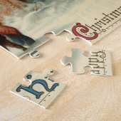 夜明けミサでのヴィンテージクリスマス教会のパリショナー ジグソーパズル (側面)