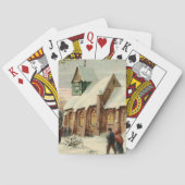 夜明けミサでのヴィンテージクリスマス教会のパリショナー トランプ (裏面)