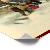 夜明けミサでのヴィンテージクリスマス教会のパリショナー ポスター (角)