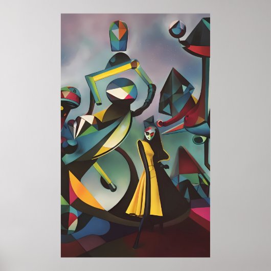 夜明け前のダンス – Ken Gage Surreal Art ポスター (正面)