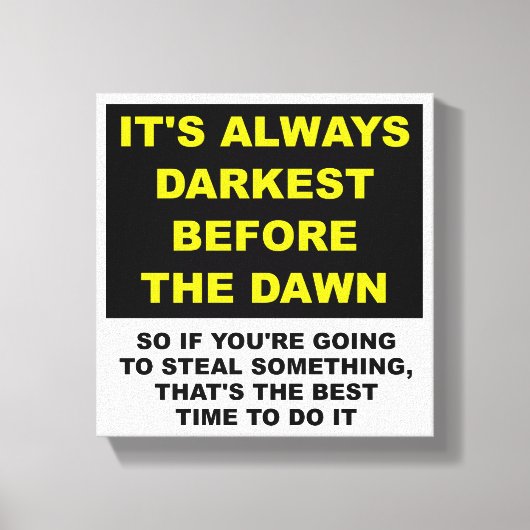 夜明け前の体を隠おもしろいす キャンバスプリント (正面)