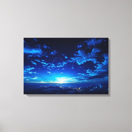 夜明け前の夜空 キャンバスプリント (正面)
