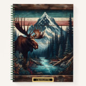 夜明け威厳のあるに穏やかな渓流に流れ込む ノートブック (正面)