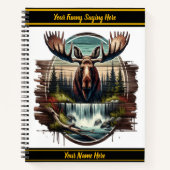 夜明け威厳のあるに穏やかな滝に息を吹き込む ノートブック (正面)