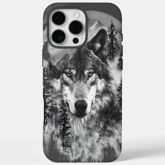 夜明け威厳のあるに霧の多い森から現れるオオカミ Case-Mate iPhoneケース (裏面)