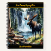 夜明け威厳のあるに静かな滝で泡立つ ノートブック (正面)