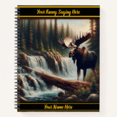 夜明け威厳のあるに静かな滝で泡立つ ノートブック (正面)