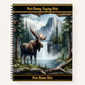 夜明け威厳のあるに静かな滝で泡立つ ノートブック (正面)