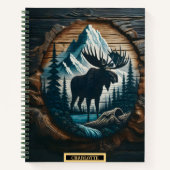 夜明け威厳のあるの荒れ果てた荒野の中でムースを鳴らす ノートブック (正面)