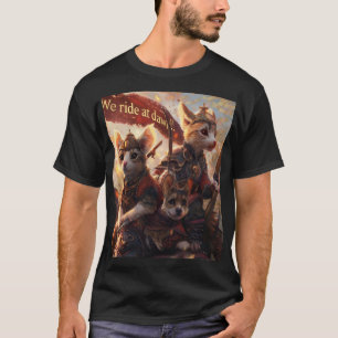 夜明け戦士の猫たちデジタルアートに乗る Tシャツ