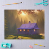 夜明け時点でクリアするパープルログキャビン 薄葉紙 (クラフト)