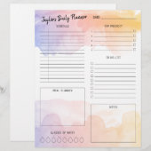 夜明け水カラーグラデーションデイリープランナーシート レターヘッド (正面/裏面)