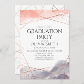 夜明け水彩幾何学卒業パーティー 招待状 (正面/裏面)