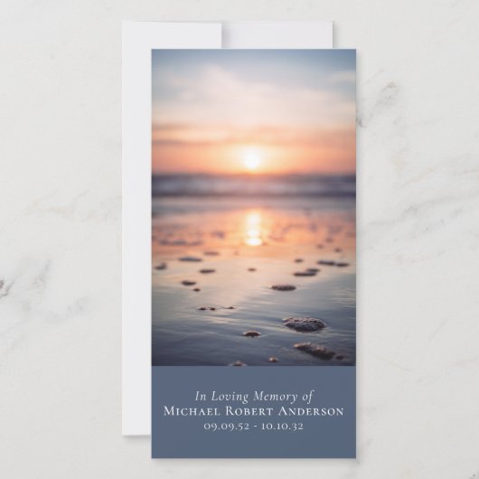 夜明け海写真祈りの言葉メモリアルしおり (正面)