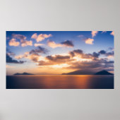 夜明け熱帯南太平洋の美しい風景 ポスター (正面)