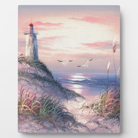 夜明け絵画の灯台の フォトプラーク (正面)